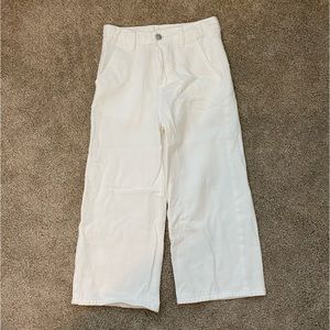 Girls SHEIN white wide leg capri jeans